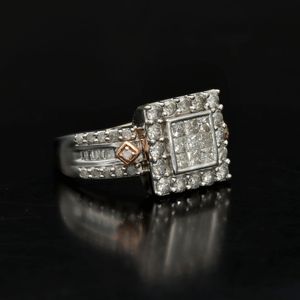 9ct White Gold Diamond Dress Ring