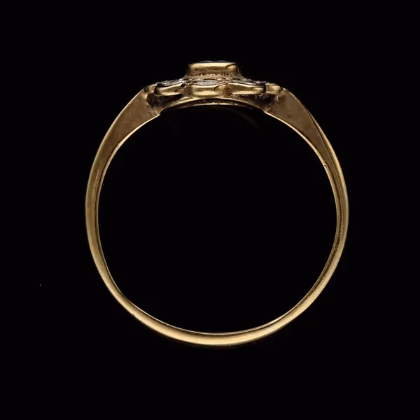 18ct Yellow Gold Sapphire and Diamond Cluster Ring
