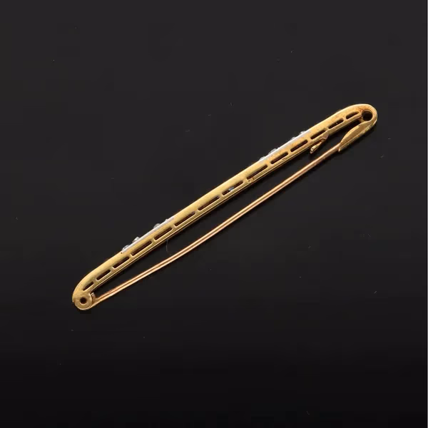 Art Nouveau 18ct Gold and Platinum Diamond and Sapphire Brooch