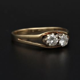 Retro Gold 0.35ct Diamond Ring. London 1980