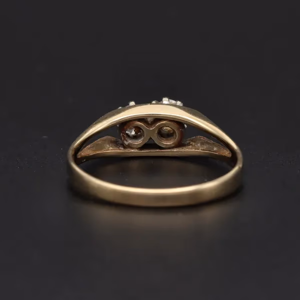 Retro Gold 0.35ct Diamond Ring. London 1980