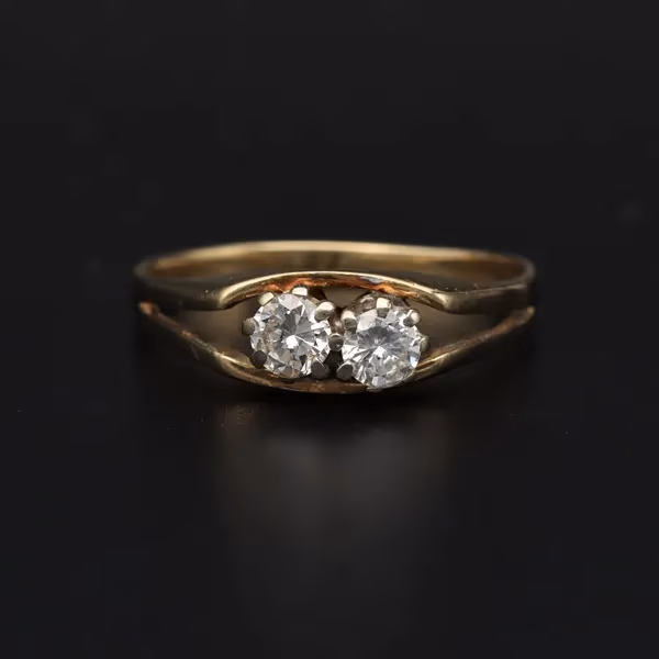 Retro Gold 0.35ct Diamond Ring. London 1980