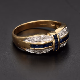 9ct Gold Sapphire and Diamond Ring