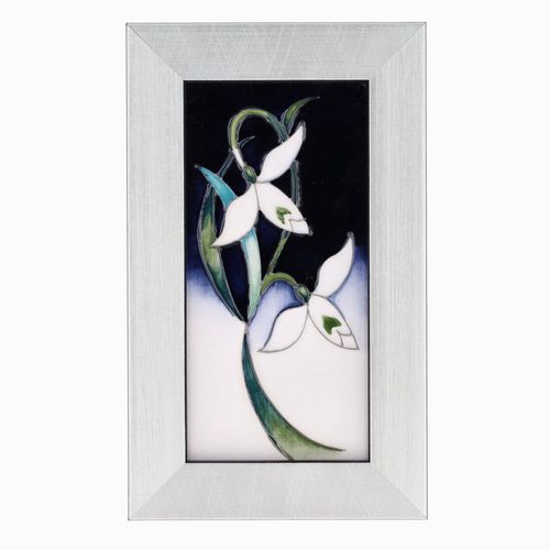 Boxed Small Moorcroft Snowdrop Wall Plaque image-1