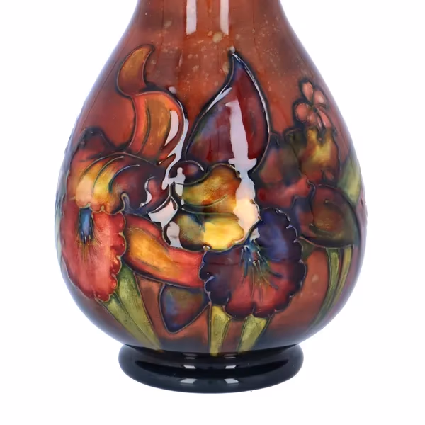 Moorcroft Orchid & Spring Flowers Flambe Vase