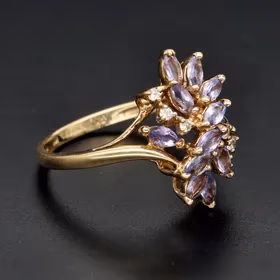 9ct Gold Tanzanite and Diamond Dress Ring
