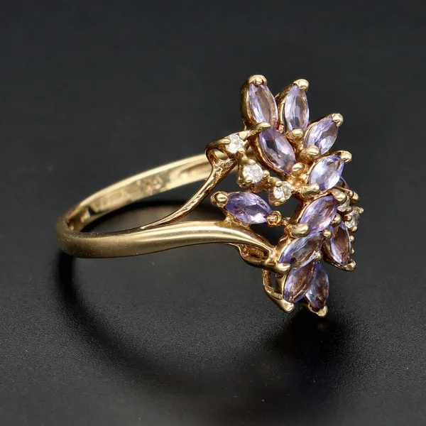 Gold Tanzanite Diamond Ring