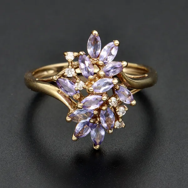 Gold Tanzanite Diamond Ring