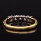 18ct Gold Five-Stone Ring with Amethyst and Diamonds