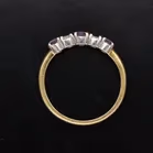 18ct Gold Five-Stone Ring with Amethyst and Diamonds