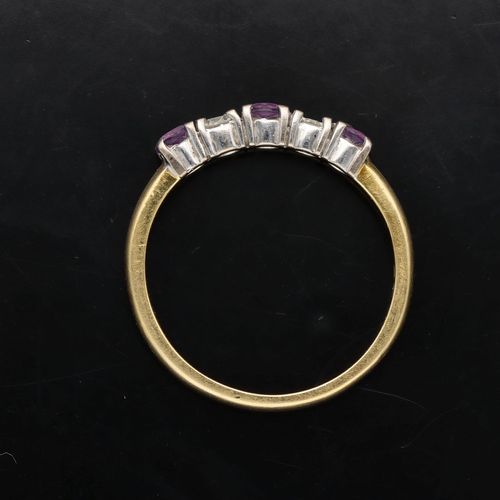 18ct Gold Amethyst Diamond Ring image-6