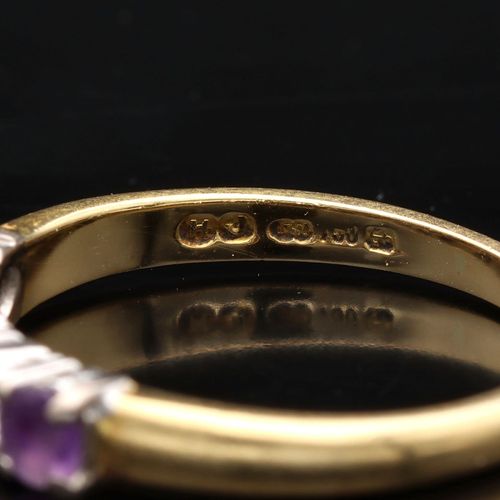 18ct Gold Amethyst Diamond Ring image-4