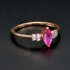Gold Pink Sapphire Diamond Ring