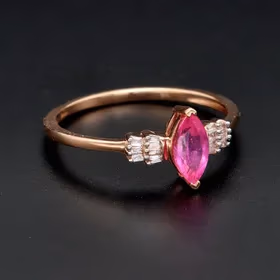 Gold Pink Sapphire Diamond Ring
