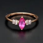 Gold Pink Sapphire Diamond Ring