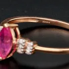 Gold Pink Sapphire Diamond Ring