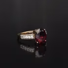 Gold 4ct Garnet Zircon Ring