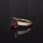 Gold 4ct Garnet Zircon Ring