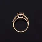 Gold 4ct Garnet Zircon Ring