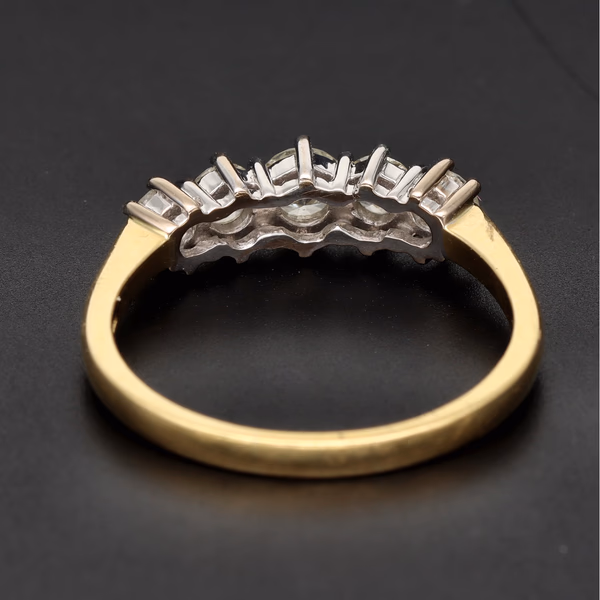 18ct Yellow Gold Five Graduating Diamond Ring