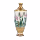 Japanese Satsuma Iris Vase Ryuzan