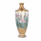 Japanese Satsuma Iris Vase Ryuzan