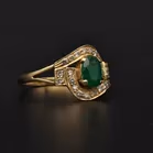 18ct Gold Emerald and Diamond Ring