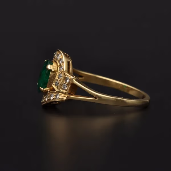 18ct Gold Emerald and Diamond Ring