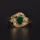 18ct Gold Emerald and Diamond Ring