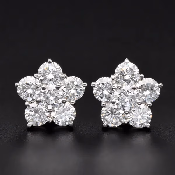 Diamond Cluster Ear Studs