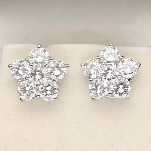 Diamond Cluster Ear Studs