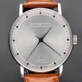 Rare Georg Jensen Stainless Steel Automatic Calendar Centre Seconds Wristwatch