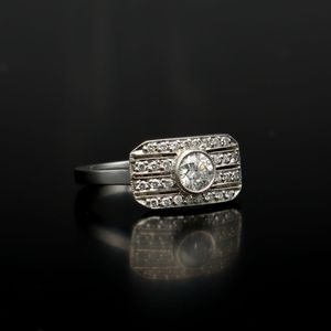 Platinum Art Deco Style Diamond Ring