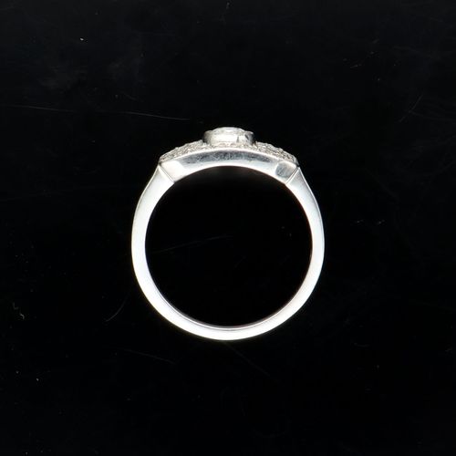 Platinum Art Deco Style Diamond Ring image-6