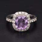 18ct Gold Amethyst and Diamond Ring