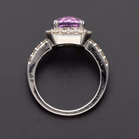 18ct Gold Amethyst and Diamond Ring