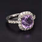 18ct Gold Amethyst and Diamond Ring