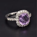 18ct Gold Amethyst and Diamond Ring