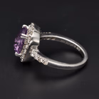18ct Gold Amethyst and Diamond Ring