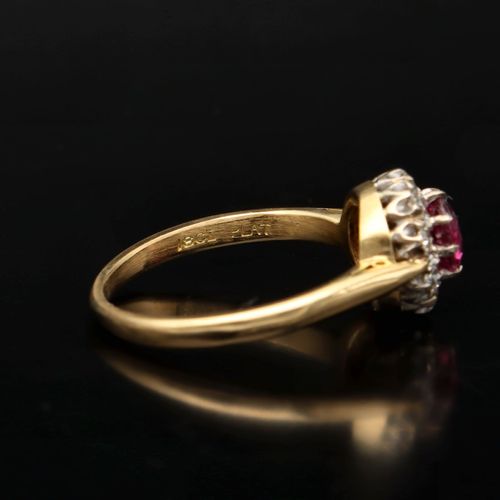 Antique Ruby and Diamond Cluster Ring image-5