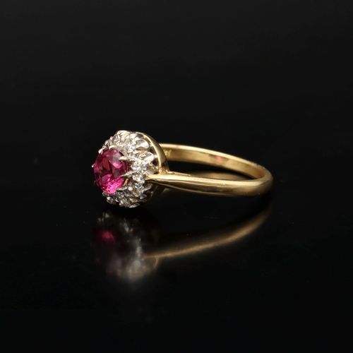 Antique Ruby and Diamond Cluster Ring image-3