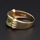 14ct Gold Peridot Amethyst and Blue Topaz Ring