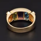 14ct Gold Peridot Amethyst and Blue Topaz Ring