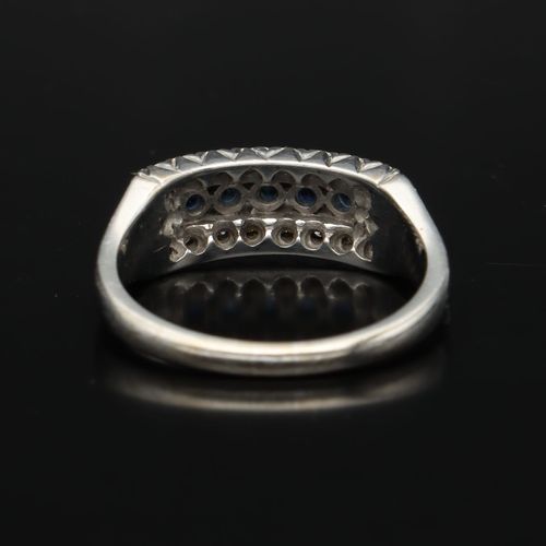18ct White Gold, Diamond and Sapphire Ring image-5