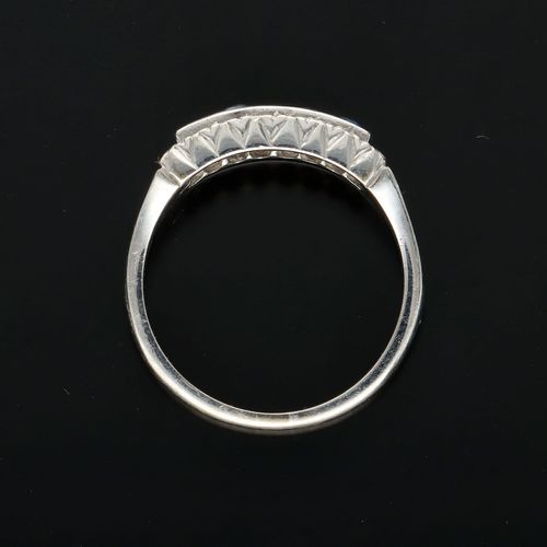 18ct White Gold, Diamond and Sapphire Ring image-6