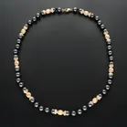 Hematite & Marked 9ct Yellow Gold Necklace