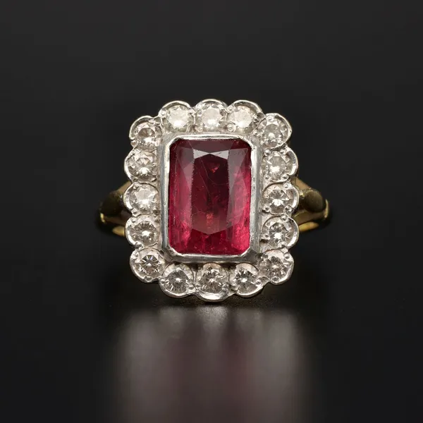 18ct Gold Ruby and Diamond Ring