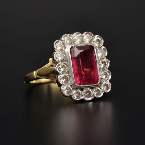 18ct Gold Ruby and Diamond Ring image-1