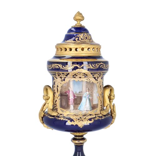 French Sevres Porcelain and Ormolu Lidded Vase image-3