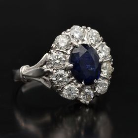 18ct White Gold Sapphire and Diamond Ring